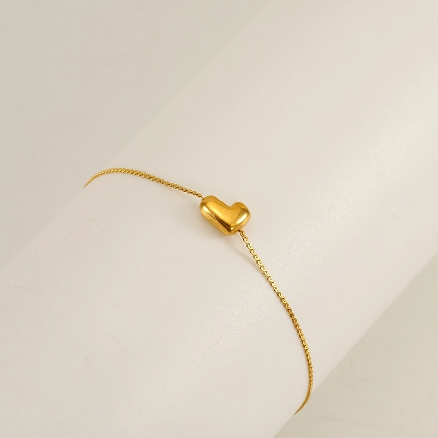 Bracelet de lettre de style simple [304 en acier inoxydable, 18 carats en or]