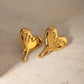 Heart Shape Earrings [304 Stainless Steel,18K Gold Plated]