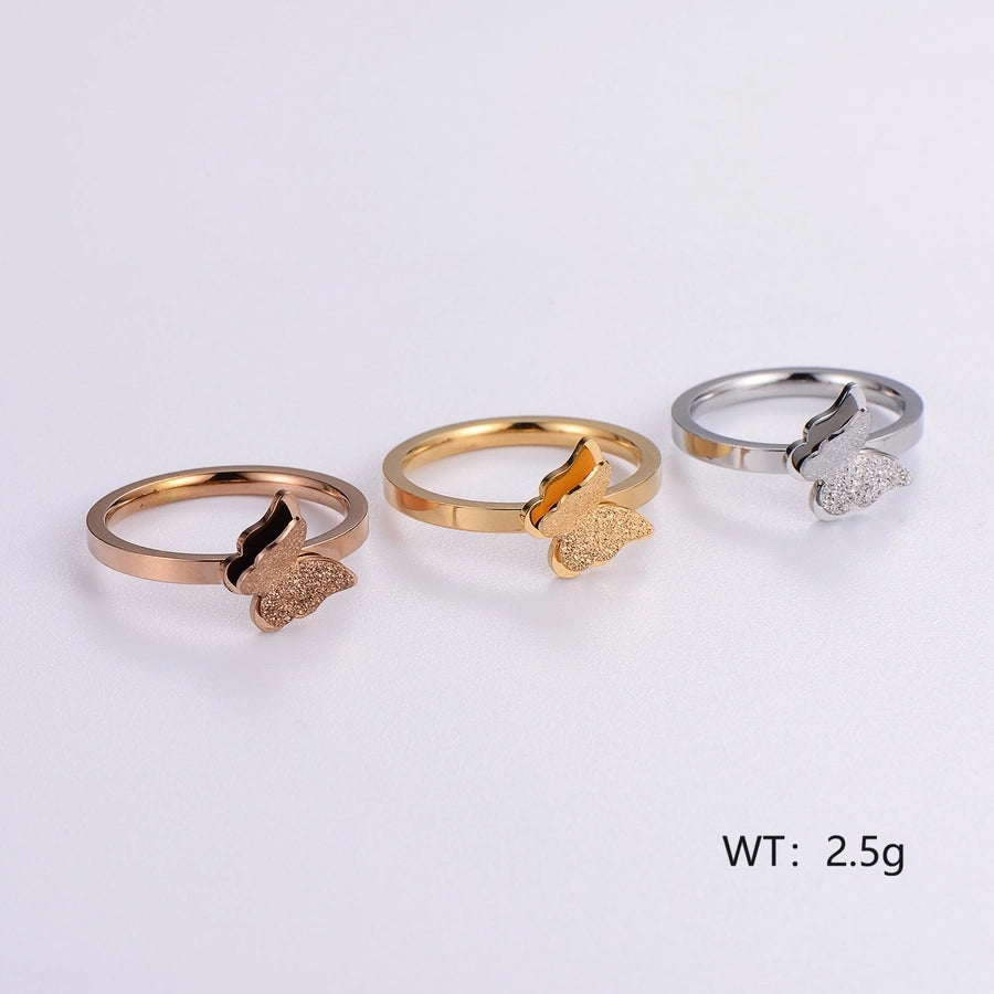 Butterfly Ring [304 Stainless Steel, 18K Gold Plated]