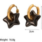 Star Enamel Earrings [316L Stainless Steel, 18K Gold Plated]