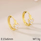 Commute Heart Shape Colored Rhinestone Earrings [304 Stainless Steel,18K Gold Plated]