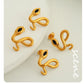 Snake Rhinestones Earrings [304 Stainless Steel,18K Gold Plated]