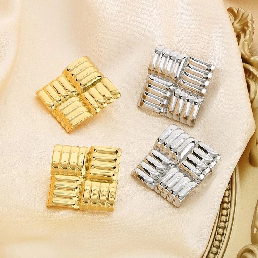 Big Square Earrings [304 Stainless Steel, 18K Gold Plated]