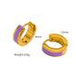 Round Enamel Earrings [304 Stainless Steel,18K Gold Plated]