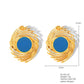 Colored Enamel Earrings [304 Stainless Steel,18K Gold Plated]