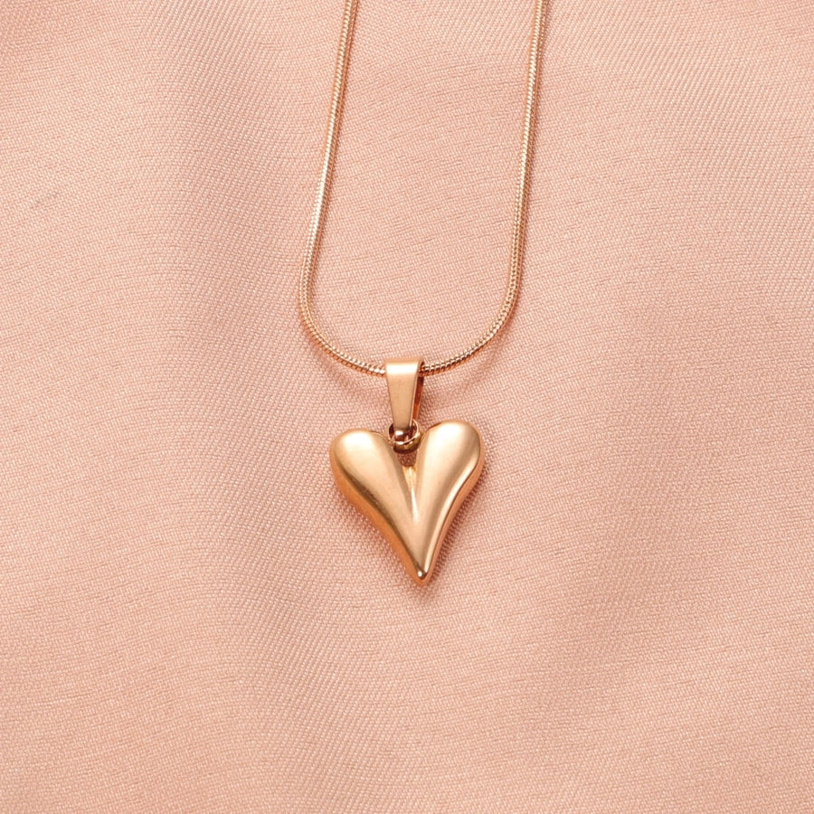 Heart Pendant Necklace [304 Stainless Steel]