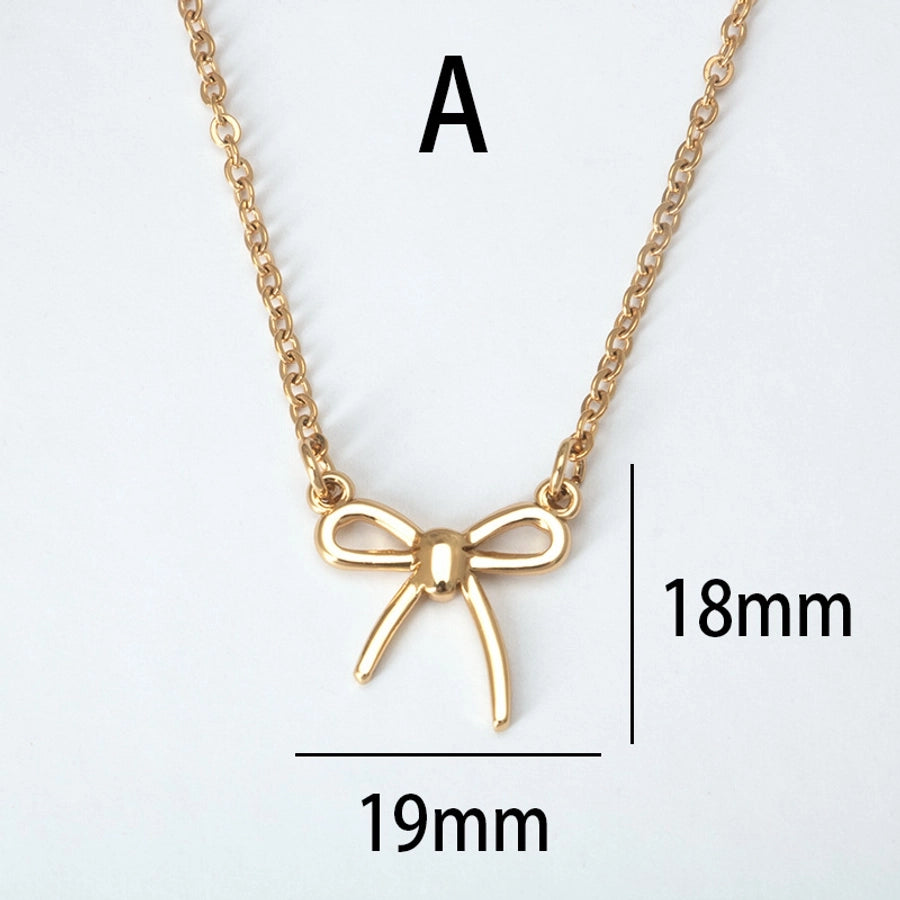 Bow Knot  Pendant Necklace Necklace [304 Stainless Steel]