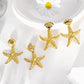 Starfish Drop Earrings [304 Stainless Steel,18K Gold Plated]