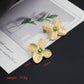 Flower Inlay Opal 18K Gold Plated Earrings [304 Stainless Steel, 18K Gold Plated]