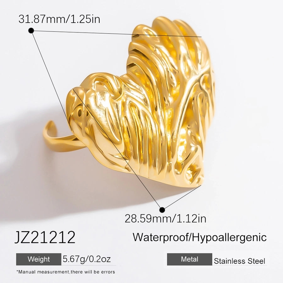 Anéis de formato de coração de estilo francês [304 aço inoxidável]