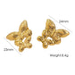 Double Butterfly Earrings [304 Stainless Steel,14K Gold Plated]