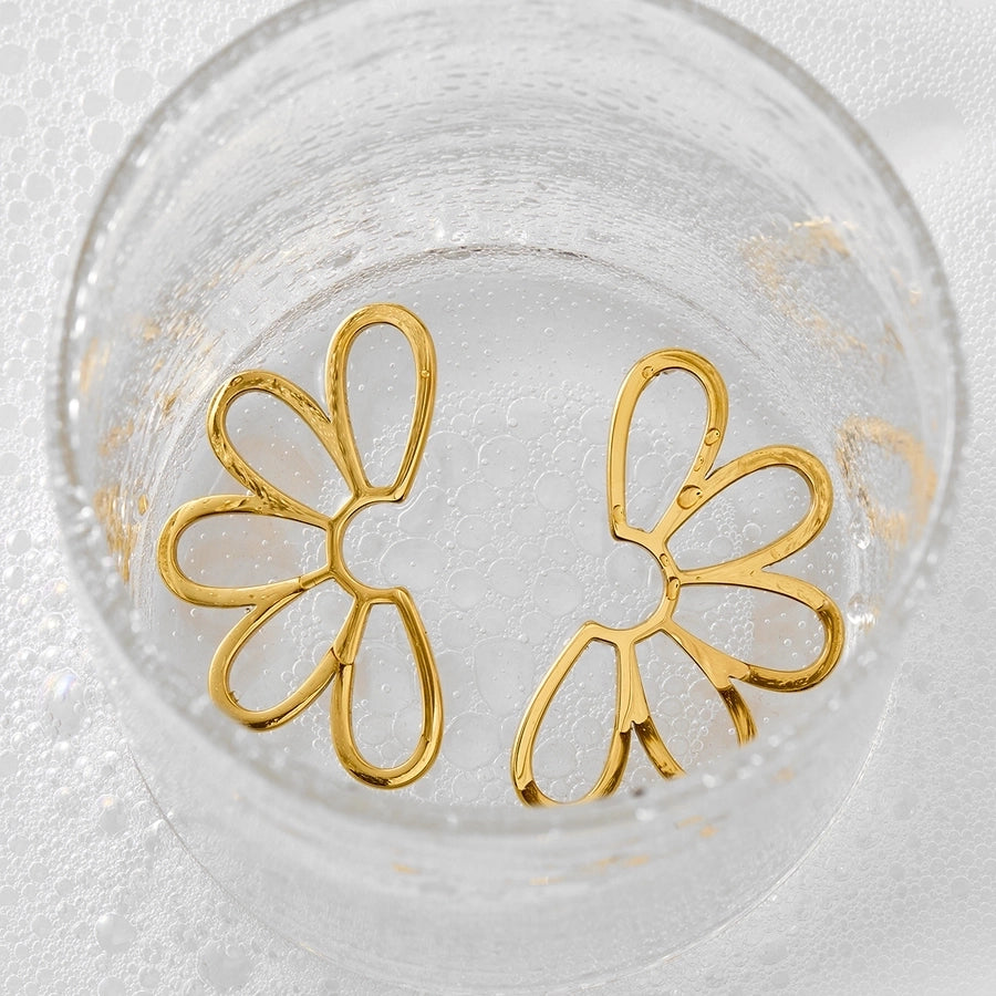 Artistic Flower Hollow Earrings [316 Stainless Steel,16K Gold Plated]