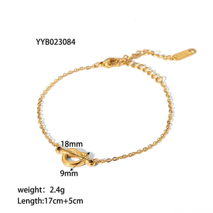 Heart Shape Bracelet/Necklace [304 Stainless Steel,18K Gold Plated]