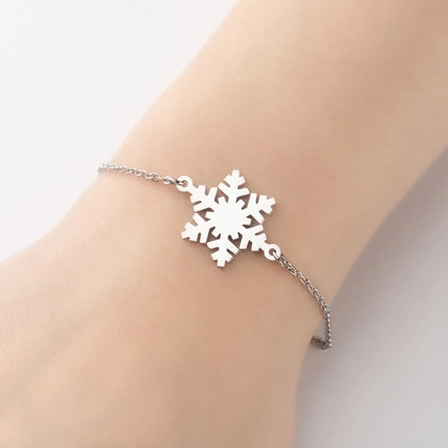 Braccialetti di fiocchi di neve [201 acciaio inossidabile, oro 18K placcato]