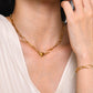 Heart Shape Bracelet/Necklace Chain [201 Stainless Steel,18K Gold Plated]