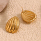 Wavy Stripes Earrings [304 Stainless Steel,18K Gold Plated]