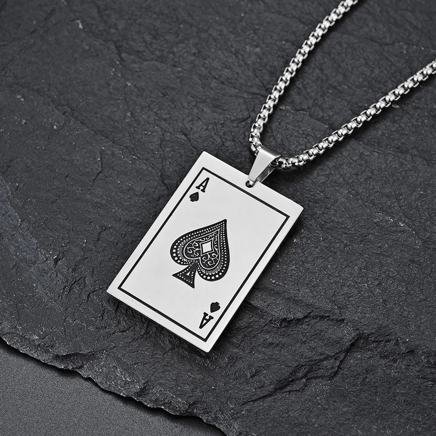 Classic Style Poker Pendant Necklace [304 Stainless Steel]