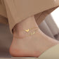 Love Heart Double Anklet [304 Stainless Steel, 18K Gold Plated]