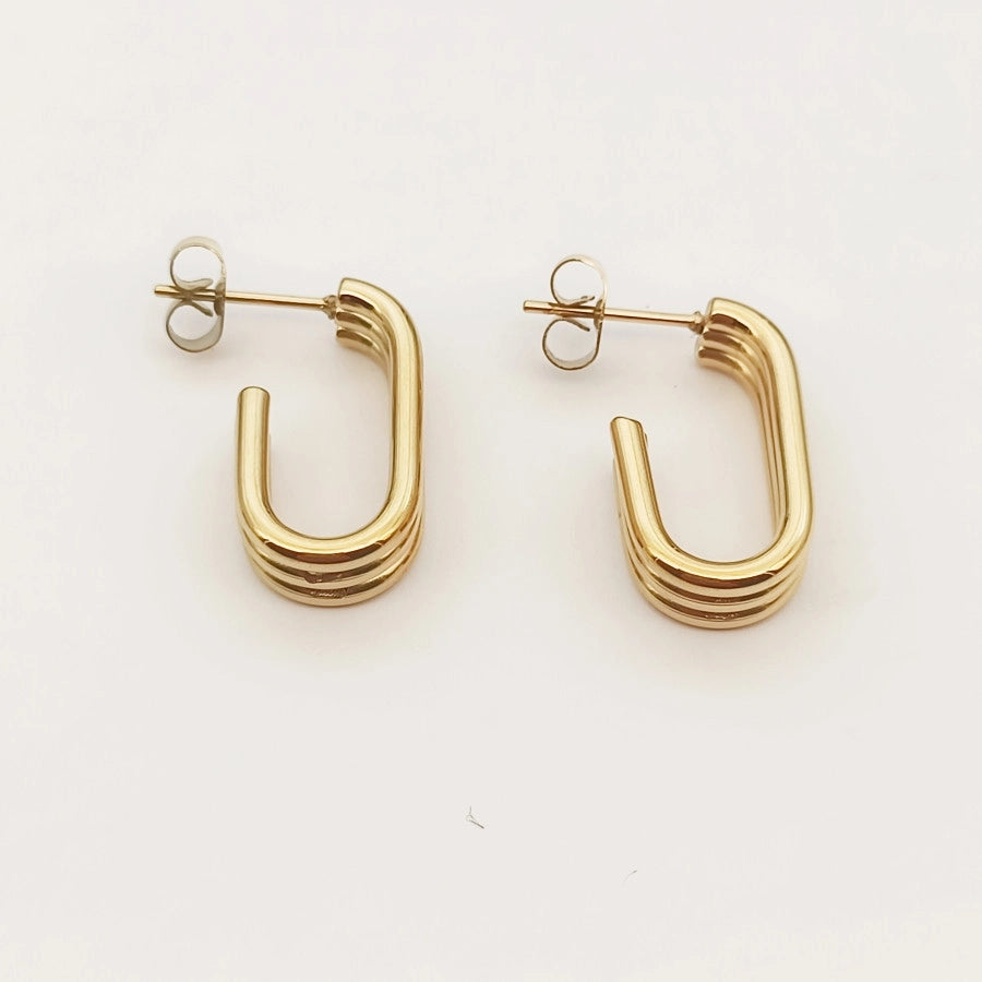 Geometric Lines Earrings [304 Stainless Steel]