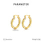 Rhinestones Hoop Earrings [304 Stainless Steel,18K Gold Plated]