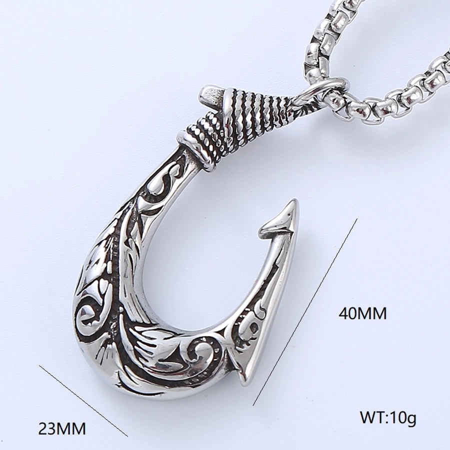 Cool Style Human Anchor Dragonfly Pendant Necklace [304 Stainless Steel]