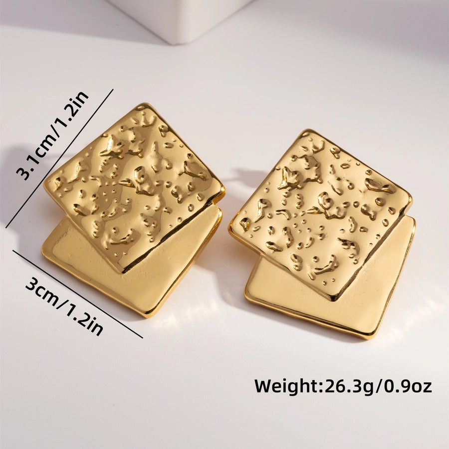 Mix Heart Earrings [304 Stainless Steel,18K Gold Plated]