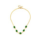 Green Artificial Gemstones Bracelet/Earrings/Necklace [Stainless Steel, 18K Gold Plated]