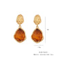 Brown amber Drop Earrings [304 Stainless Steel,18K Gold Plated]