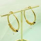 Round Beaded Natural StoneEarrings [304 Stainless Steel,14K Gold Plated]