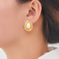 Baroque Style Water Droplets IEarrings [304 Stainless Steel,18K Gold Plated]