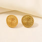 Round Plating Ear Studs [304 Stainless Steel,18K Gold Plated]