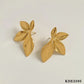 Leaves Flower Earrings [304 Stainless Steel,16K Gold Plated]