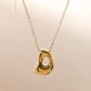 Letter Chain Pendant Necklace [304 Stainless Steel,18K Gold Plated]