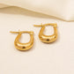 U Shape Circle Hoop Earrings [304 Stainless Steel,18K Gold Plated]