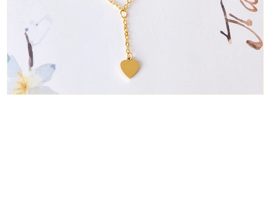 Anklet a forma di cuore [acciaio inossidabile 304, oro 18K placcato]