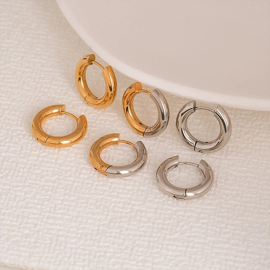 Round Hoop Earrings [304 Stainless Steel]