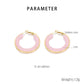 Round Resin Hoop Earrings [304 Stainless Steel, 18K Gold Plated]