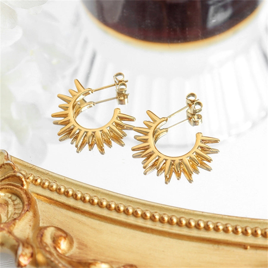 Sun Earrings [304 Stainless Steel,18K Gold Plated]