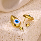 Blue Eyes Drop-Shaped Earrings Stainless Steel]