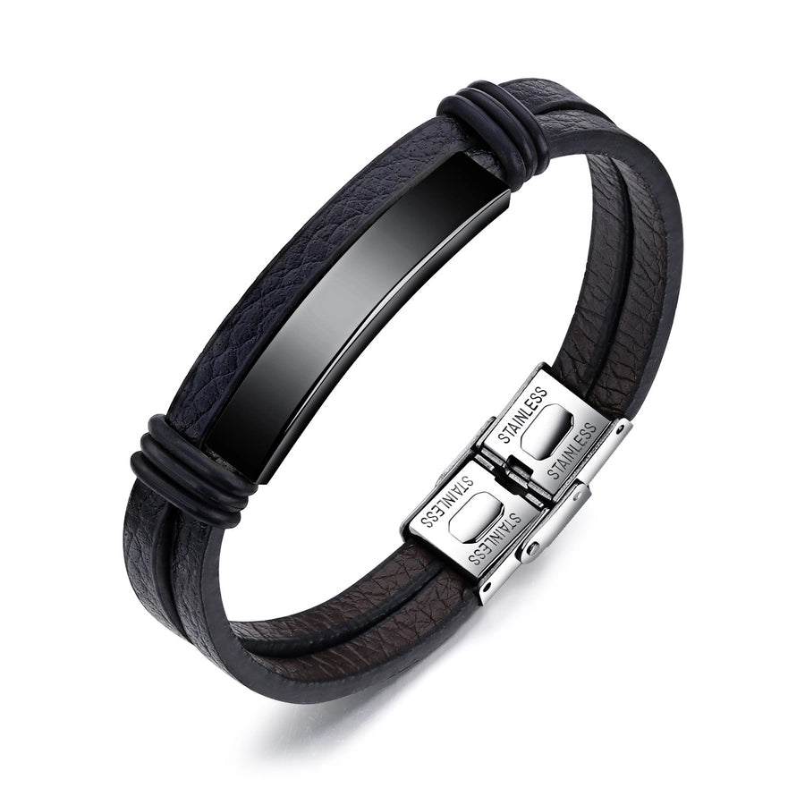 PU Leather Double Bracelet [304 Stainless Steel]