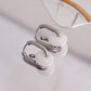 Silver Round Stone Earrings [304 Stainless Steel]