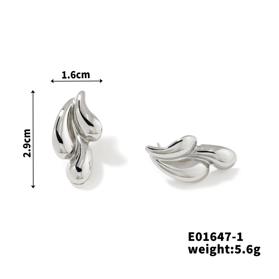 Water Droplets Three-dimensional Earrings [304 Stainless Steel]