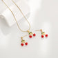 Cherry Strawberry Enamel Plating Earrings/Necklace  [304 Stainless Steel]