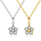 Flower Zircon Pendant Necklace [304 Stainless Steel]