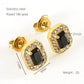 Glam Sun Water Droplets  Rhinestones Earrings [Stainless Steel,18K Gold Plated]