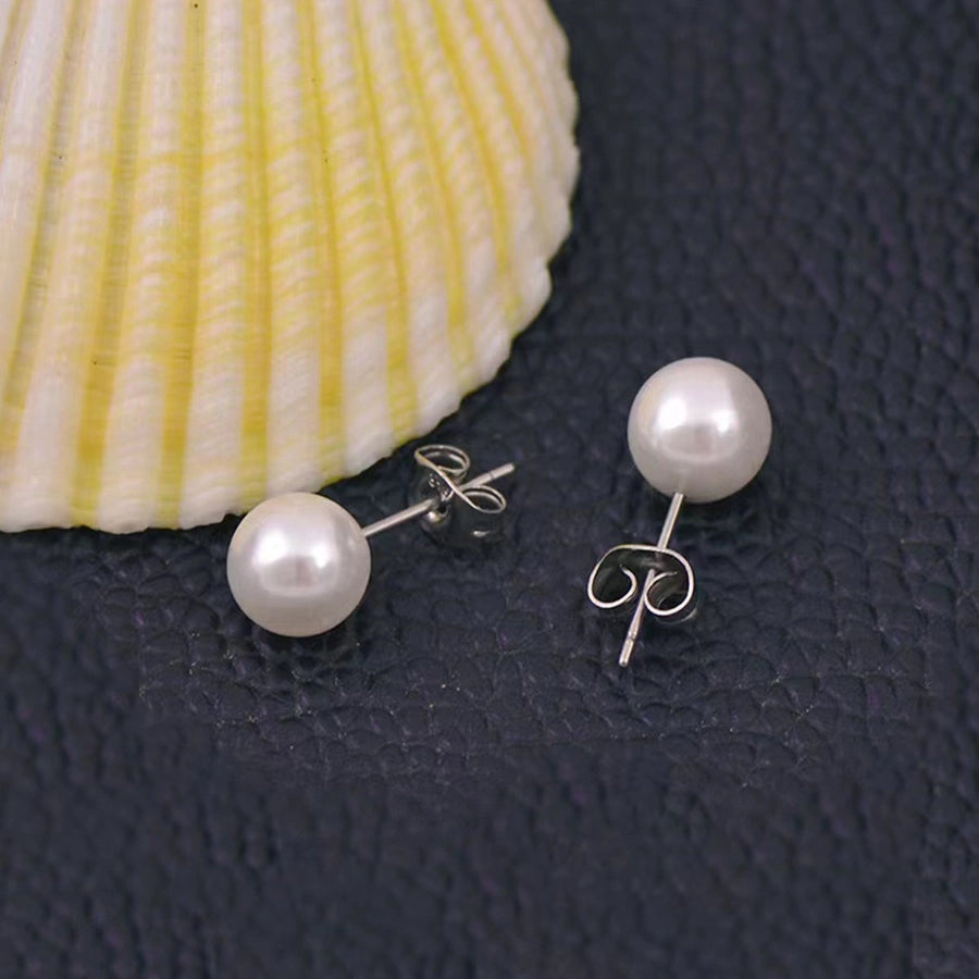 Silver Pearl Earrings [304 nerezové oceli]