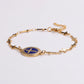 Bracciale a croce blu [acciaio inossidabile 304, oro 18K placcato]