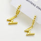 Letter Drop Earrings [304 Stainless Steel,18K Gold Plated]