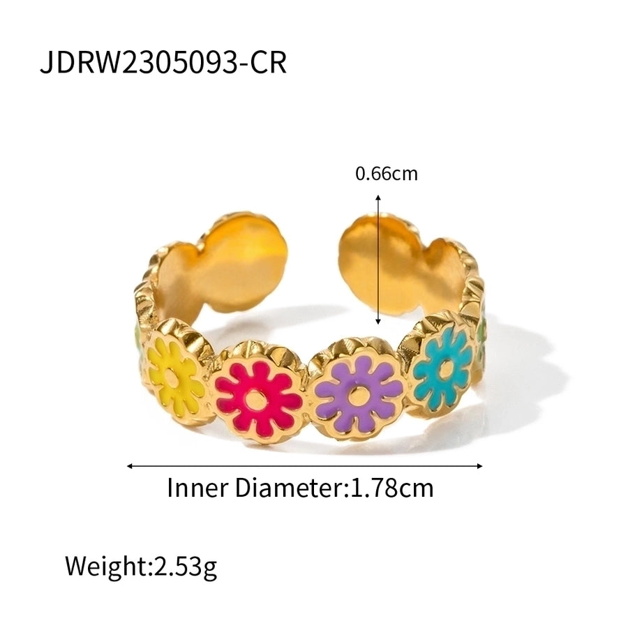 Daisy Flower Email Ring [304 roestvrij staal]