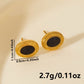 Oval Gold Black White Earrings [304 Stainless Steel]